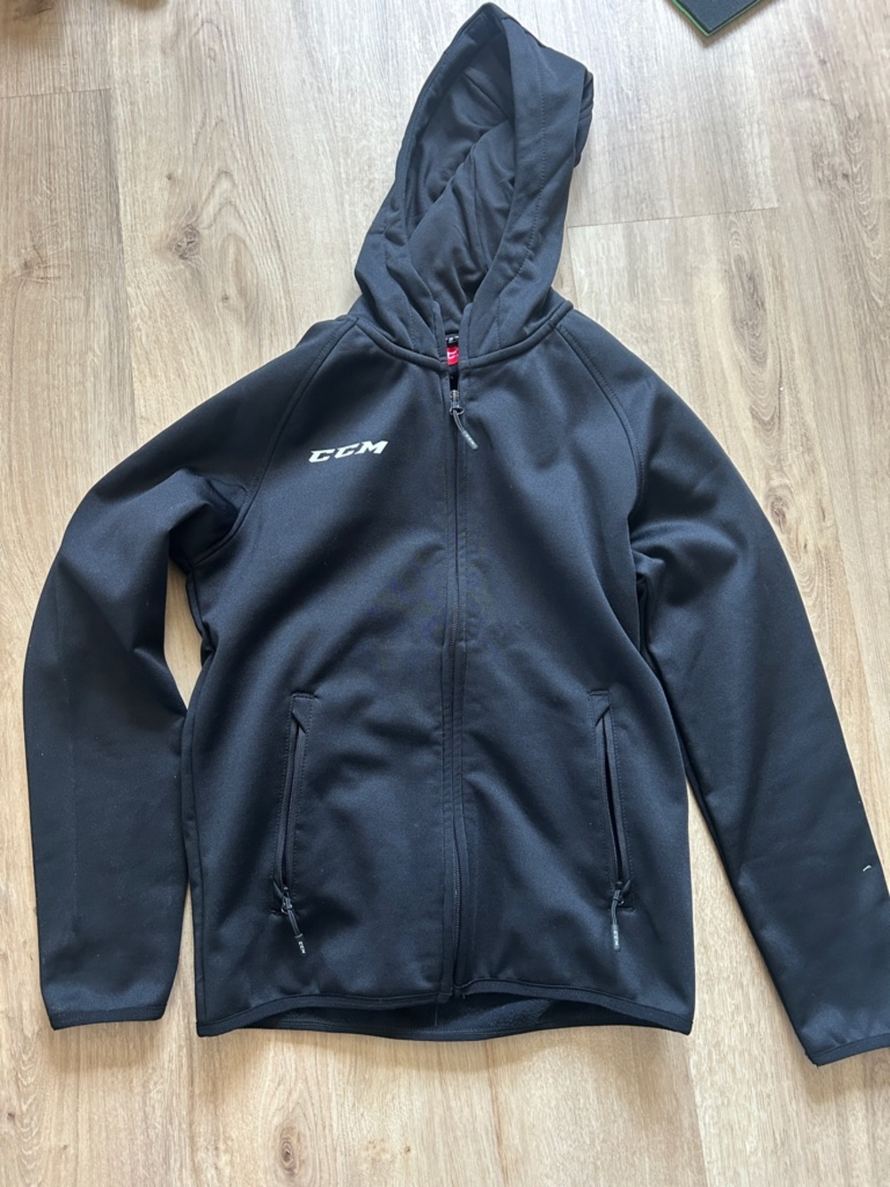 CCM Black Hooded Full-Zip Fleece Jacket
